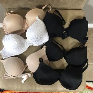 6 pack of push up bras: PINK, IZOD, H&M...